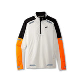 Brooks Run 1/2 Zip 2.0 - ECRU / FLUORO FLASH / BLACK