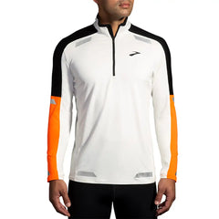 Brooks Run 1/2 Zip 2.0 - ECRU / FLUORO FLASH / BLACK