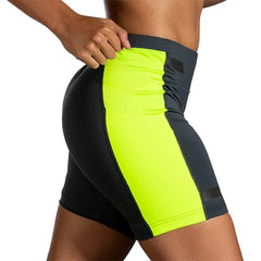 Brooks Run Visible 6in Short Tight - ASPHALT / NIGHTLIFE