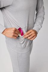 Brooks Luxe Hoodie - HEATHER ASH