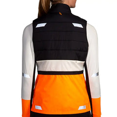 Brooks Run Visible Insulated Vest 2.0 - ECRU / FLUORO FLASH / BLACK