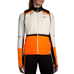 Brooks Run Visible Insulated Vest 2.0 - ECRU / FLUORO FLASH / BLACK