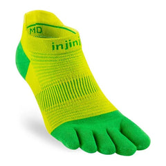 Injinji Run Lightweight No-Show - NEON SILVER