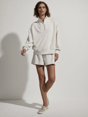 Varley Hawley Half Zip Sweat - IVORY MARL
