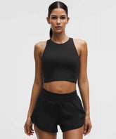 lululemon Swift Speed Cropped Tank Top B/C Cup - BLACK