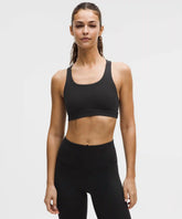 lululemon Wunder Train Mesh-Back Bra - BLACK