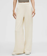 lululemon Lounge Brushed Softstreme High-Rise Wide Leg Pant - LIGHT IVORY