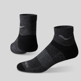 Saucony Inferno Merino Wool Blend Quarter 3 Pack Socks - GREY MARL