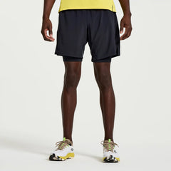 Saucony Outpace 7" 2-in-1 Short - BLACK
