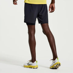Saucony Outpace 7" 2-in-1 Short - BLACK