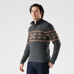 Smartwool Heavy Henley Sweater - CHARCOAL - PECAN BROWN