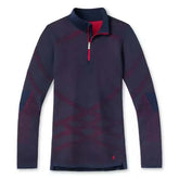 Smartwool Intraknit Merino 200 1/4 Zip - DEEP NAVY / POMEGRANATE