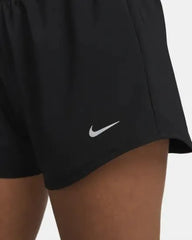 Nike One Dri-Fit Mid Rise 3 in Brief Lined Shorts - BLACK / REFLECTIVE SILVER
