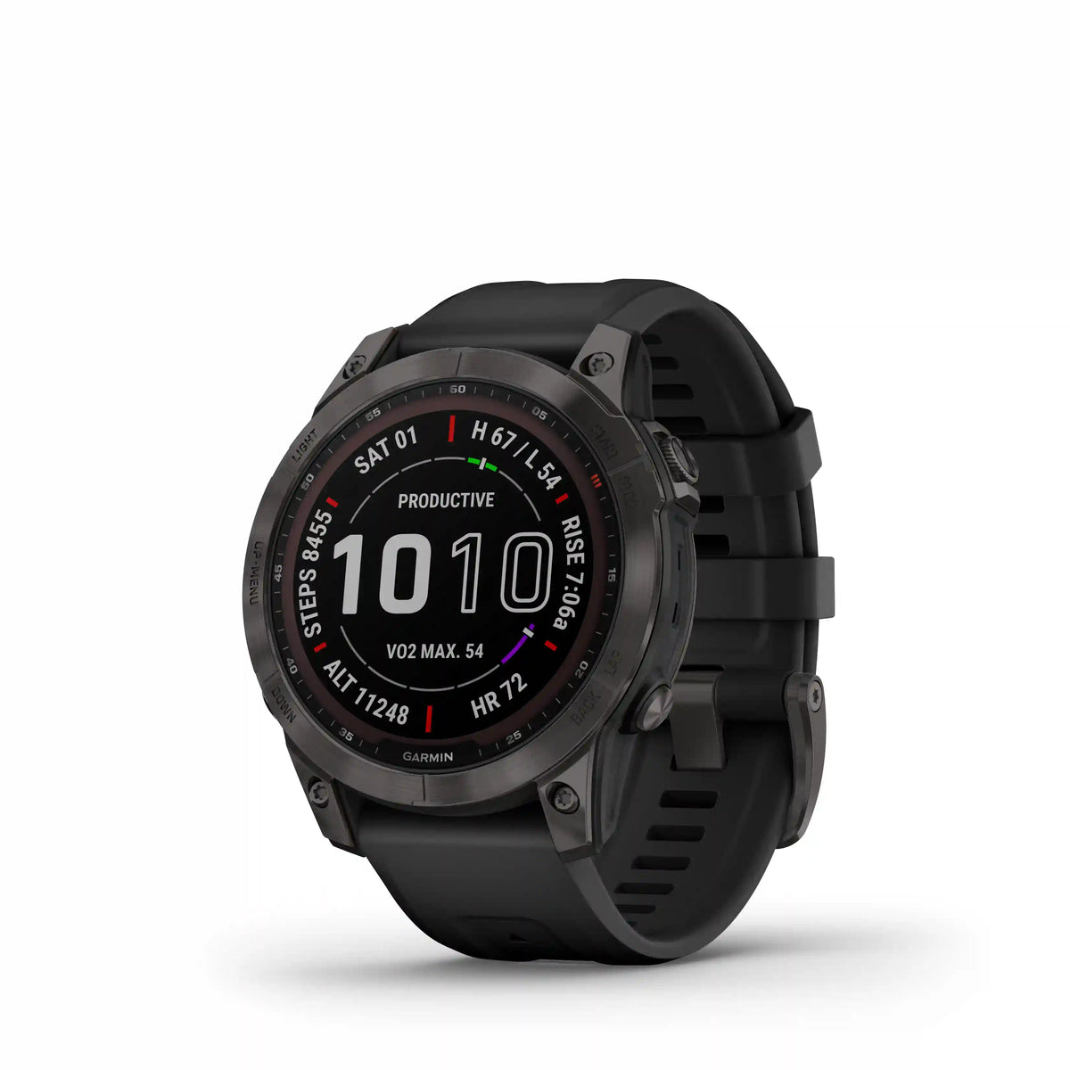 Garmin fenix 7 Sapphire Solar - CARBON GRAY DLC TITANIUM W /BLACK BAND