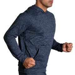 Brooks Luxe Hoodie - HTR BLUE SLATE