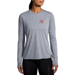 Brooks Distance Long Sleeve 2.0 - Trot Happy 23 - HEATHER ASH / TROT HAPPY 23