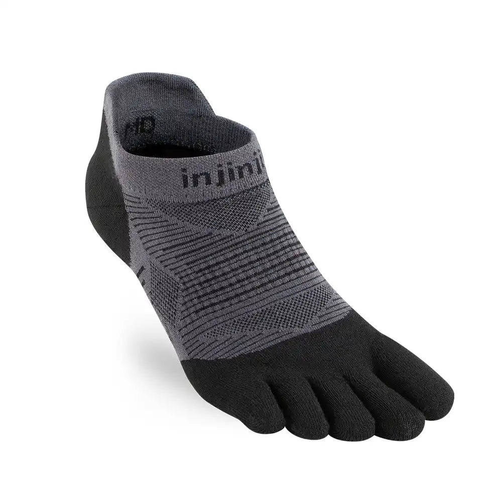 Injinji Run Lighweight No-Show Socks - BLACK