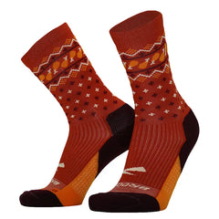 Brooks Ghost Crew Sock - Trot Happy 23 - RED / TROT HAPPY 23