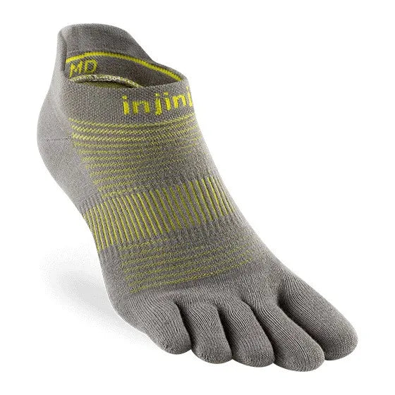 Injinji Run Lightweight No-Show - NEON SILVER