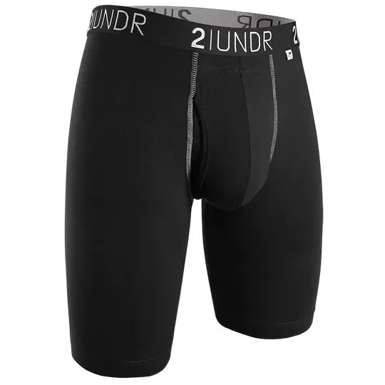 2UNDR Swing Shift Boxer - Long Leg - BLACK / GREY