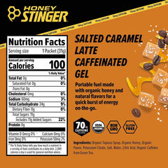 Honey Stinger Classic Energy Gels - PLUS CAFFEINE -- SALTED CARAMEL LATTE