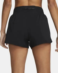 Nike One Dri-Fit Mid Rise 3 in Brief Lined Shorts - BLACK / REFLECTIVE SILVER