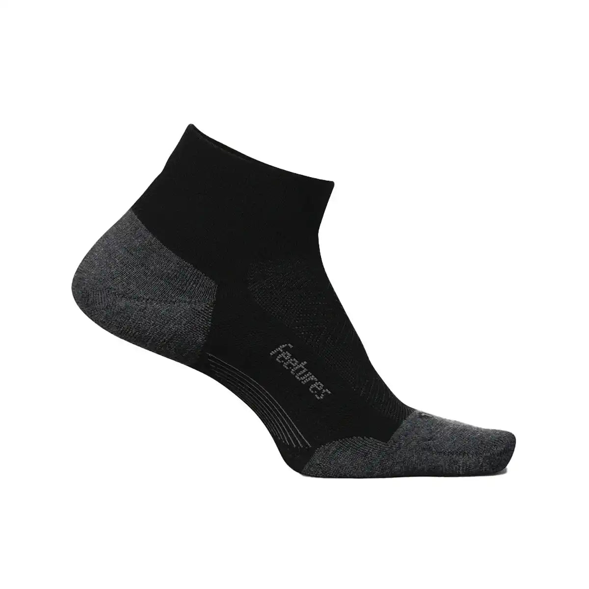 Feetures Elite Max Cushion Low Cut - BLACK / BLACK