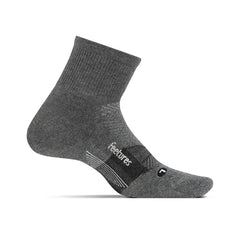 Feetures Merino 10 Cushion Quarter Sock - CHARCOAL / BLACK