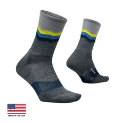 Feetures Merino 10 Max Cushion Mini Crew - SWITCHBACK GRAY