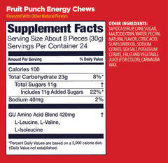 GU Energy Chews Singles - FRUIT PUNCH