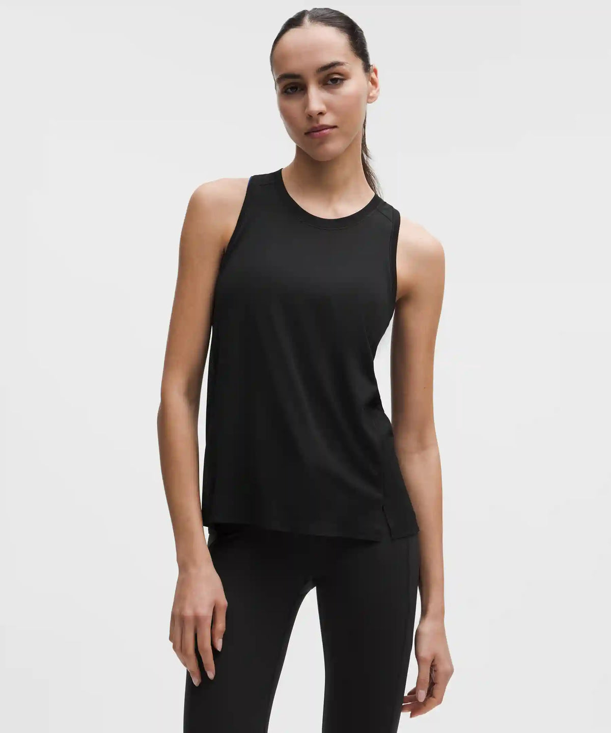 lululemon Fast and Free Perforated Stripe Singlet - BLACK