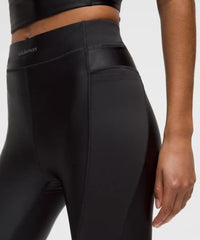 lululemon RUN Liquid Shine Matte SE Panel Tight 25" - BLACK