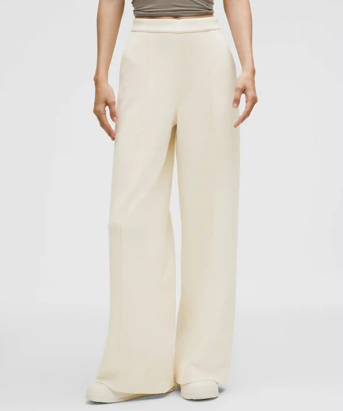 lululemon Lounge Brushed Softstreme High-Rise Wide Leg Pant - LIGHT IVORY