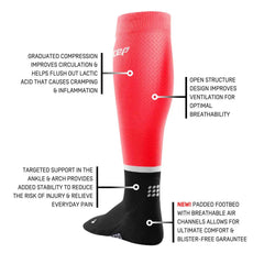 CEP The Run Compression Tall Cut Socks 4.0 - PINK / BLACK