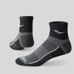 Saucony Inferno Quarter 3 Pack Socks - BLACK