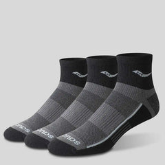 Saucony Inferno Quarter 3 Pack Socks - BLACK