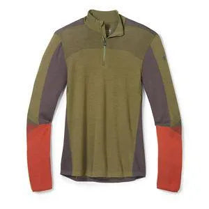 Smartwool Intraknit Merino 200 Colorblock 1/4 Zip - WINTER MOSS / SHALE