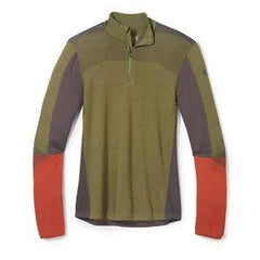 Smartwool Intraknit Merino 200 Colorblock 1/4 Zip - WINTER MOSS / SHALE