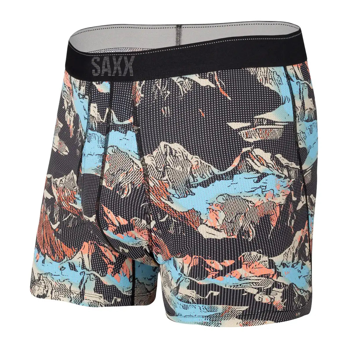 SAXX Quest Boxer Brief Fly - BLACK / MOUNTAINSCAPE