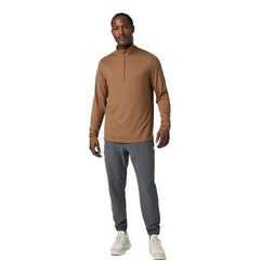 Vuori Ease Performance Half Zip 2.0 - PECAN HEATHER