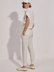 Varley Fulton Cropped Half Zip Knit - SNOW WHITE