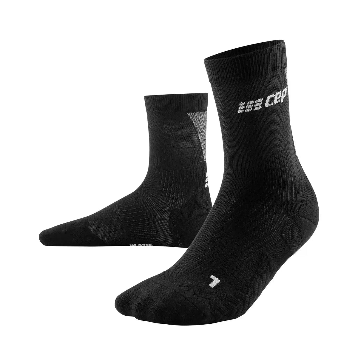 CEP Ultralight Short Compression Sock - BLACK / GREY